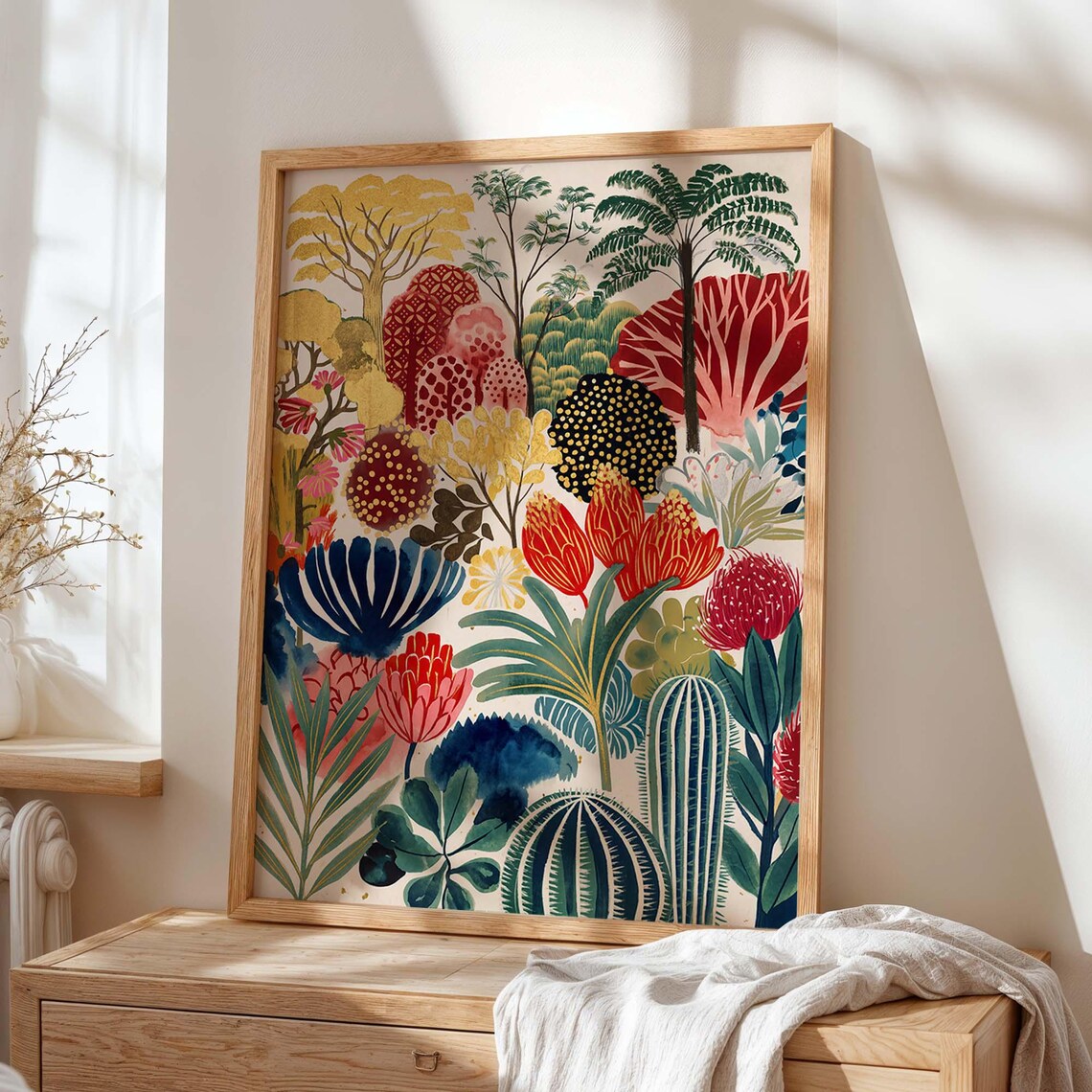 Tropical Botanical, Maximalist Nature Artwork