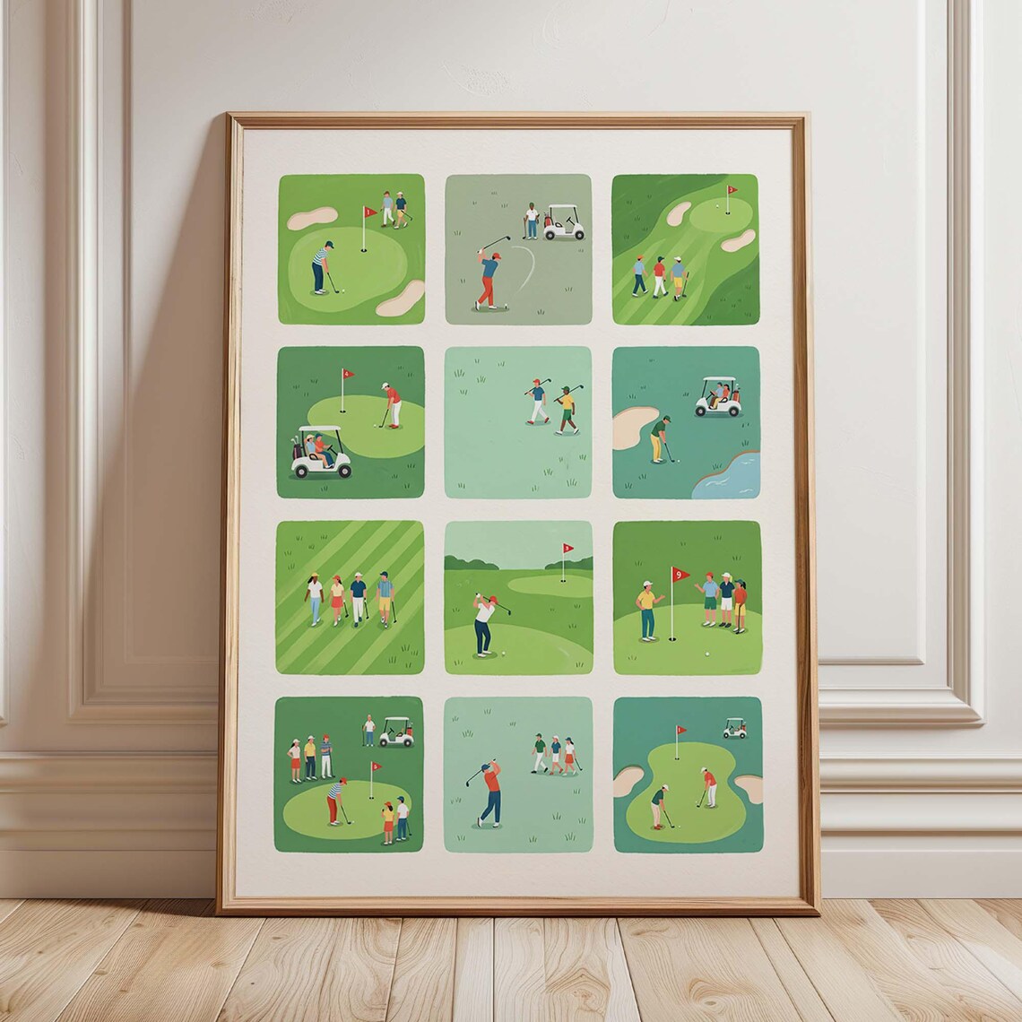 Golf Course Retro Illustrated Sports Decor Gift