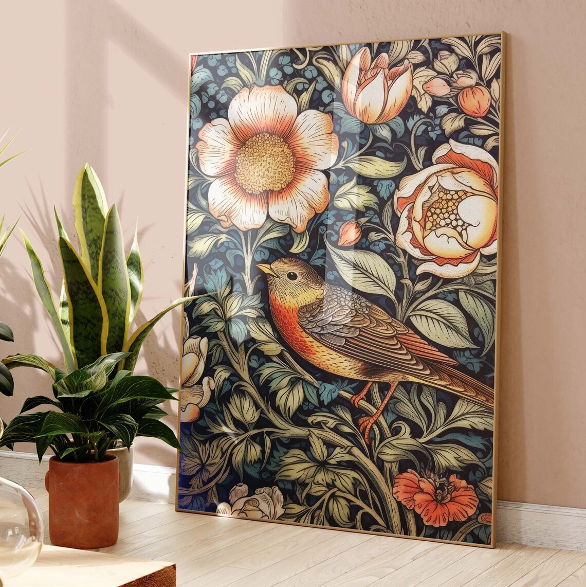 William Morris Inspired Poster Bird And Flowers Print Morris Art Art Nouveau Floral Print Botanical Vintage Art Nouveau Poster Ps0393 - Image 4