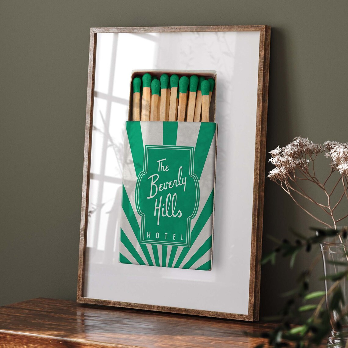 The Beverly Hills Hotel Green Matchbox Travel Souvenir Poster - Image 2