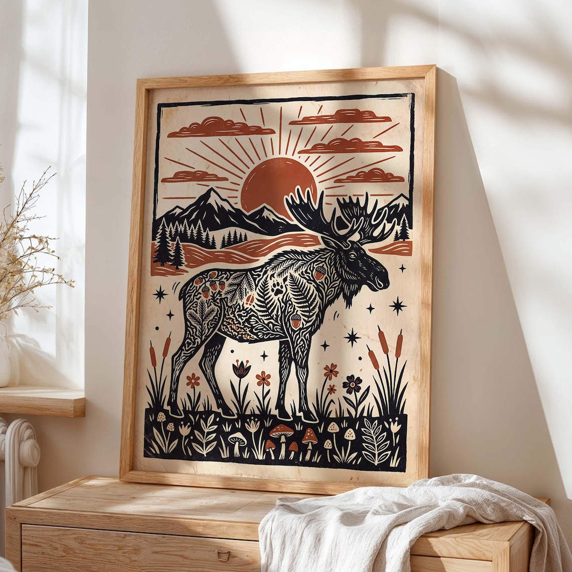 Moose Mountain Folk Art, Rustic Woodland Animal