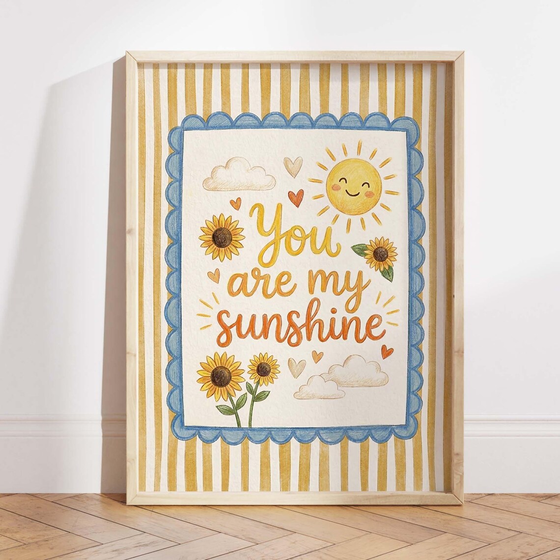 You Are My Sunshine Nursery Quote Poster, Boho Kids