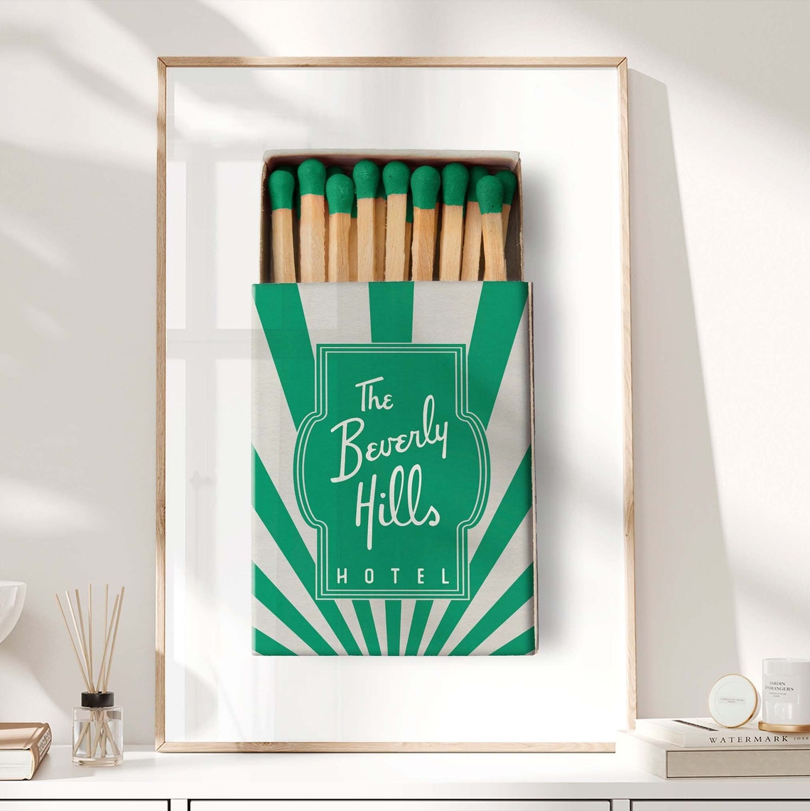 The Beverly Hills Hotel Green Matchbox Travel Souvenir Poster - Image 3