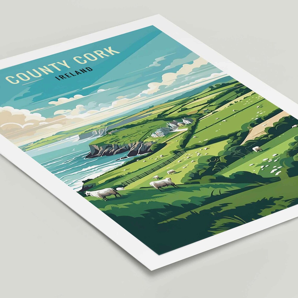 County Cork Ireland Travel Poster, Cork Illustration - Image 2