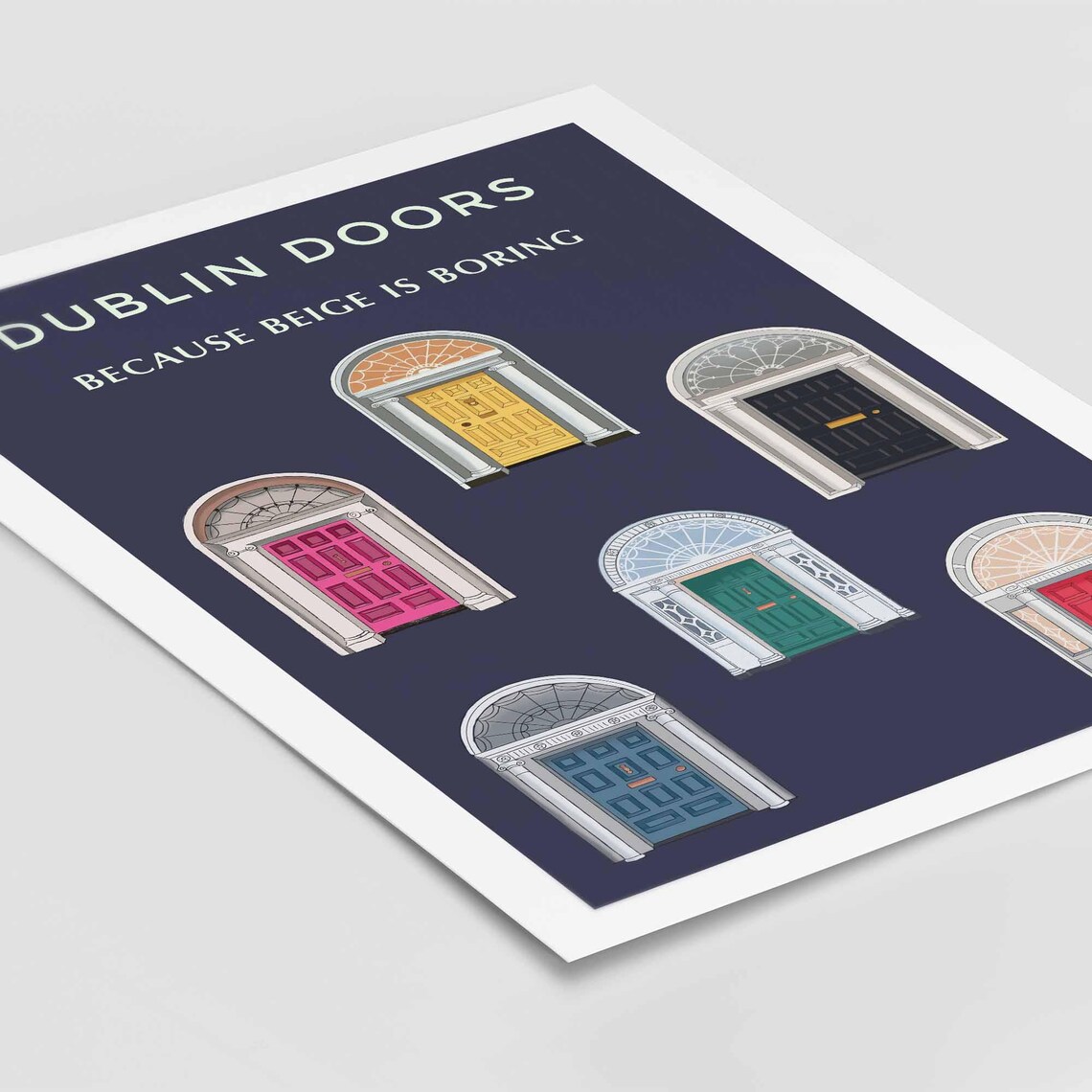 Dublin Doors Travel Poster, Funny Irish Print - Image 2