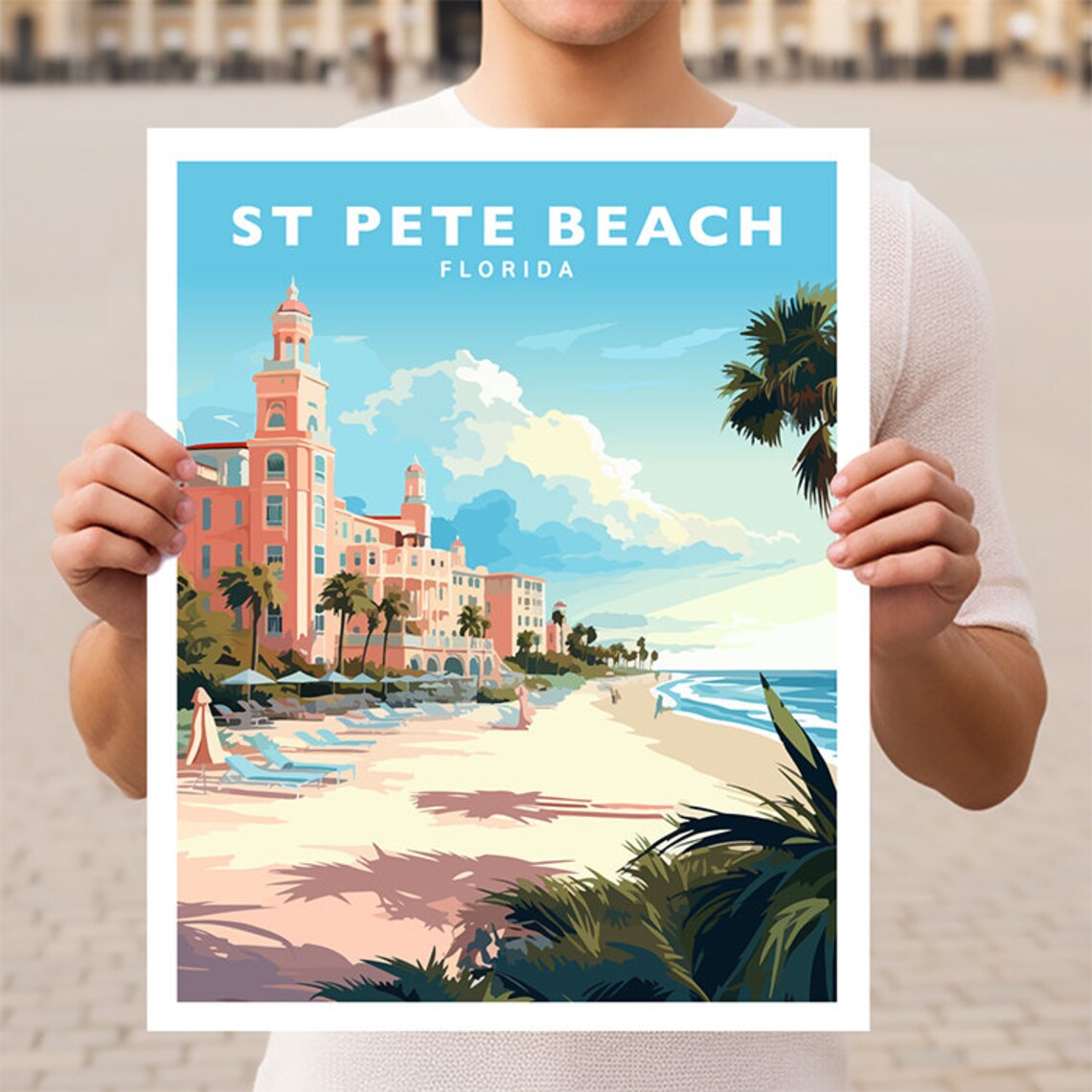 St Pete Beach Florida Travel Poster Print