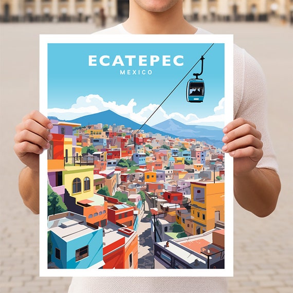 Ecatepec Mexico Travel Wall Art Poster Print