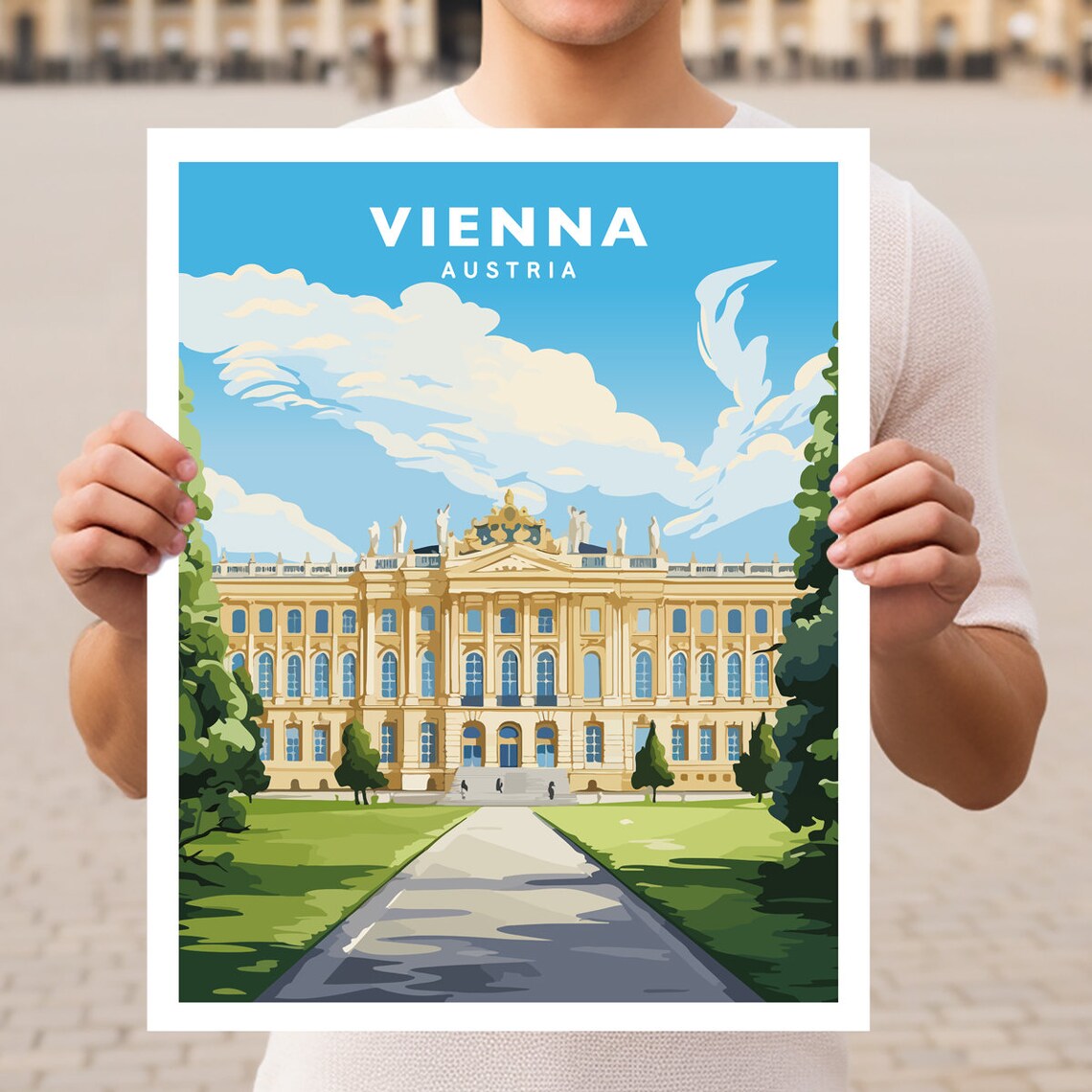 Vienna Austria Travel Poster, European City View