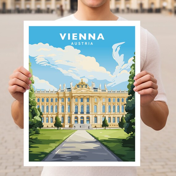 Vienna Austria Travel Poster, European City View