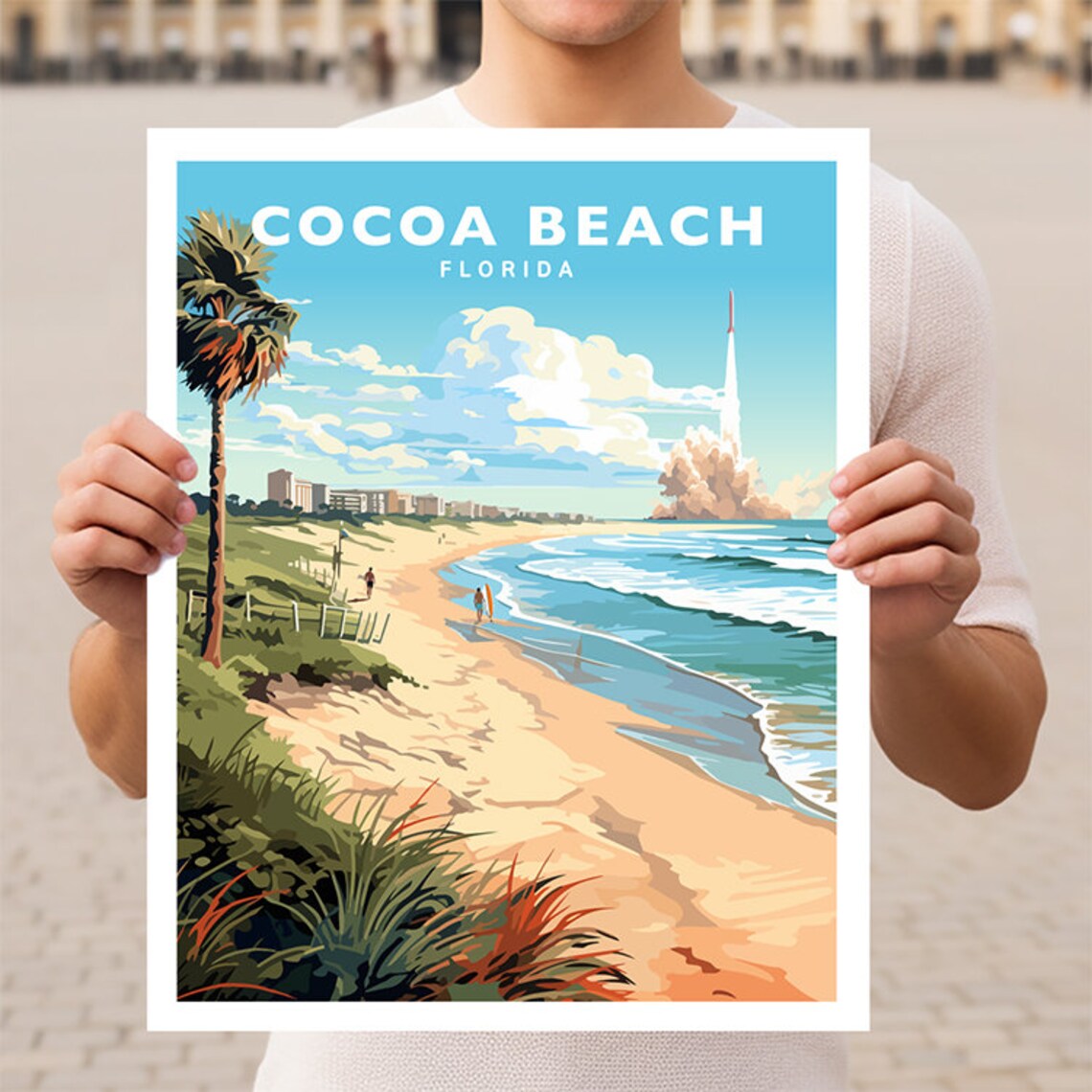 Cocoa Beach Florida Cape Canaveral Travel Poster