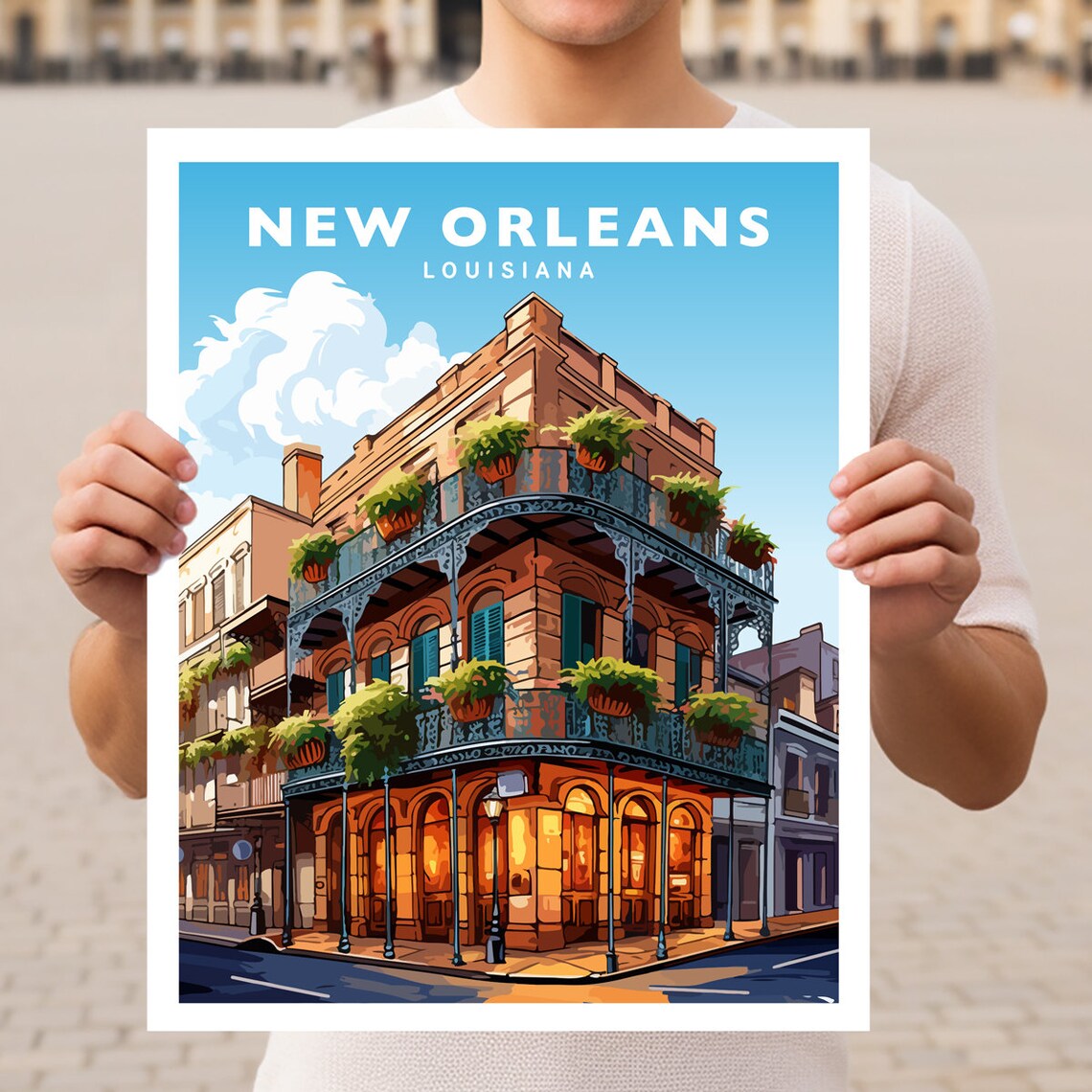 New Orleans Louisiana Travel Poster Print