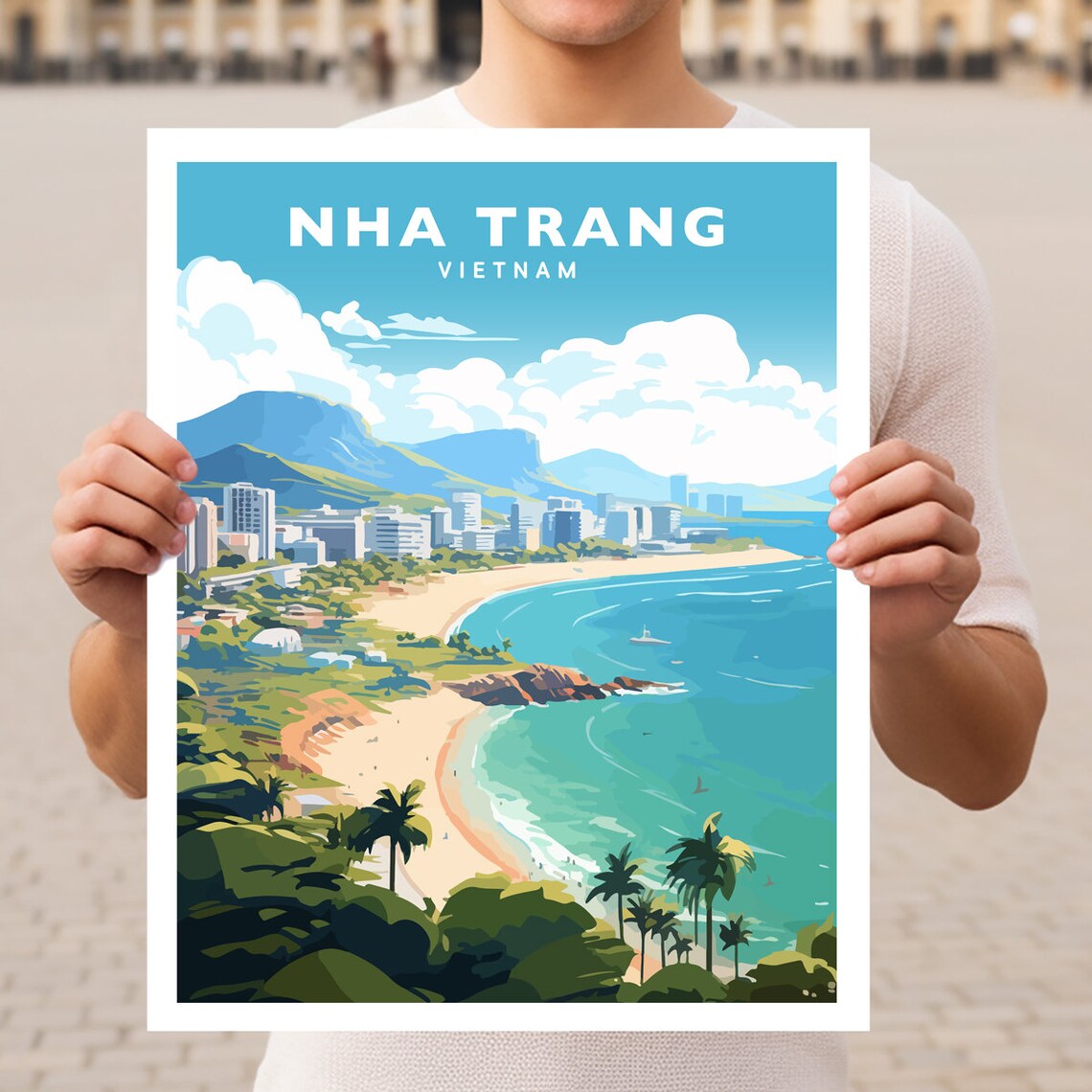 Nha Trang Vietnam Travel Poster, Asia Wall Art