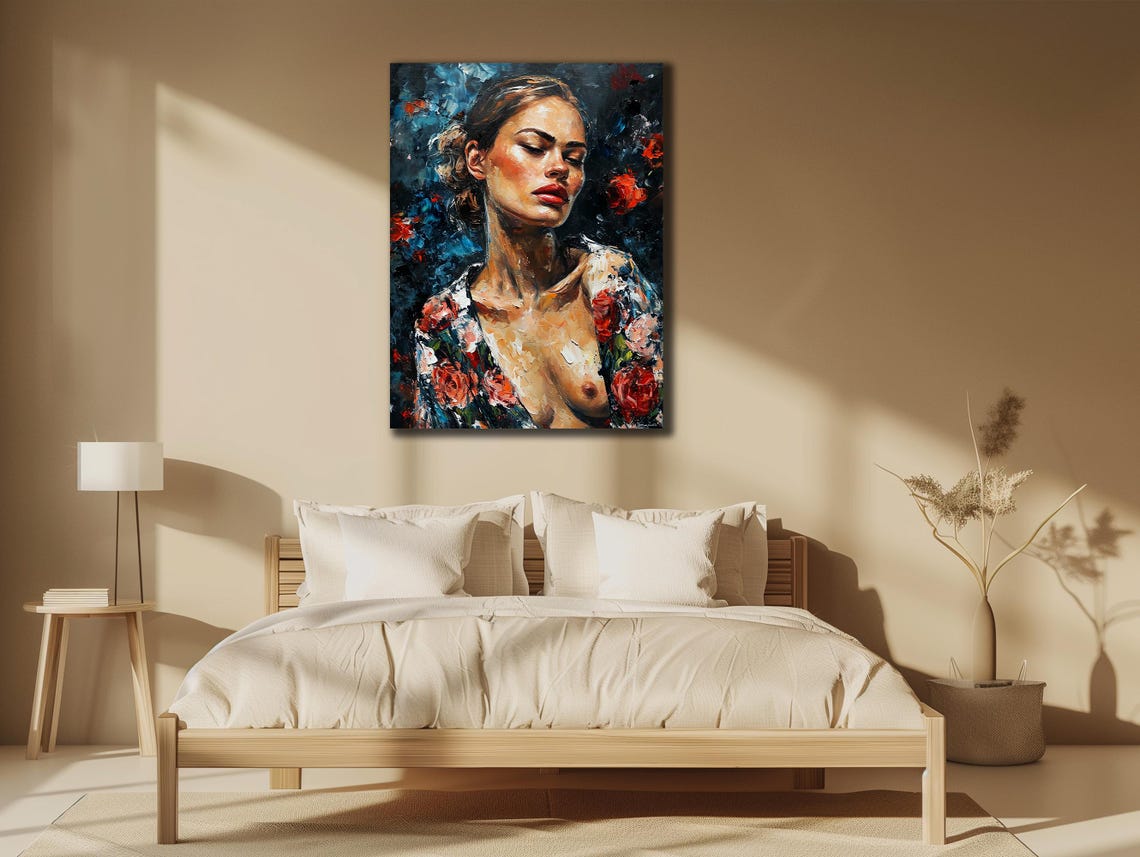 Colorful Naked Prints Nude Painting Art Wall Hanging House Gift Ideas Erotic Bedroom Wall Decor Girl Wall Art Sexy Woman Poste
