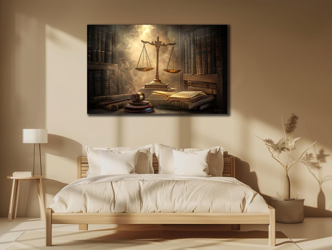 Scales Of Justice Lawyer Gift Wall Art Print - Image 2