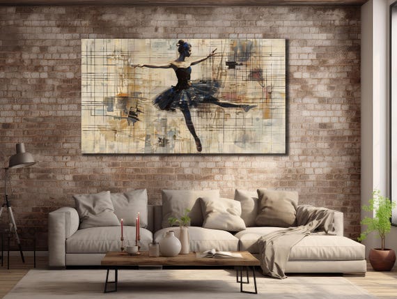 Ballerina Print Art Dancer Wall Art Ballet Painting On Modern Oil Printing Art Gift For Her Woman Dancer Wall Decor