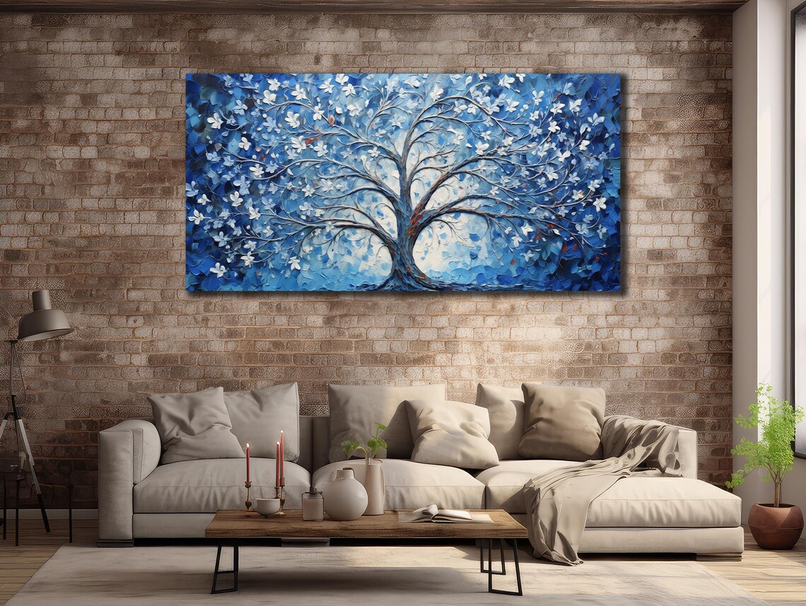 Tree Painting On Tree Wall Art Nature Wall Decor Abstract Tree Painting Luxury Bedroom Wall Decor Modern Office Decor Tree Poster - Image 3
