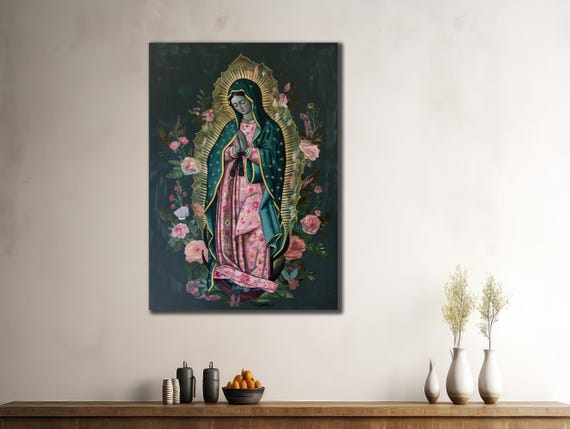 The Virgin Of Guadalupe Religious Wall Art Catholic Print Wall Decor Immaculate Mary Painting Art Spiritual Poster Home Decor