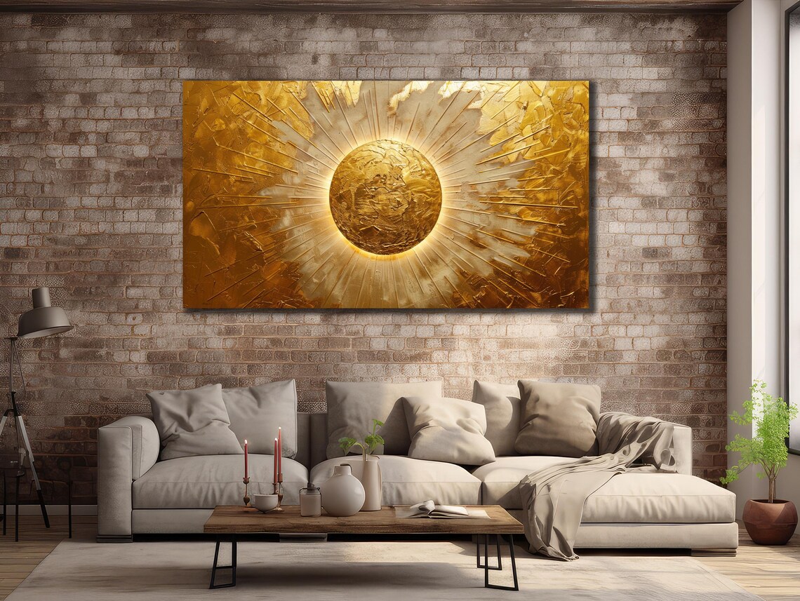 Golden Sunrise Sun Print, Spiritual Yoga Art Print - Image 2