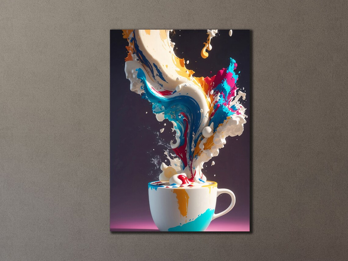 Colourful Cup Of Coffee Art Print, Coffee Shop Decor - Image 3