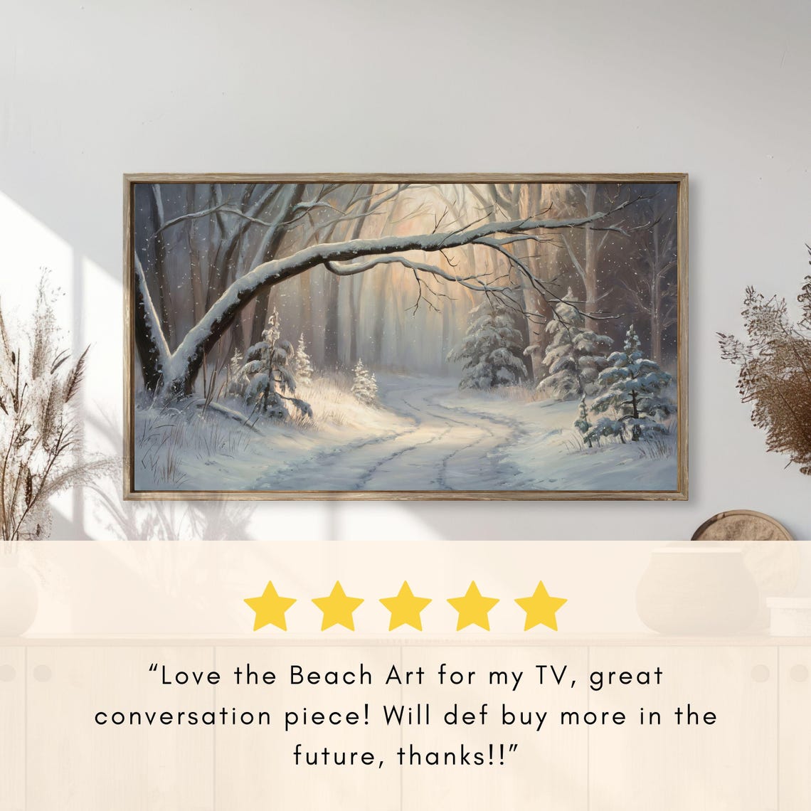 Snowy Forest Path Sunlight Through Frosted Trees Winter Trail Poster - Image 2