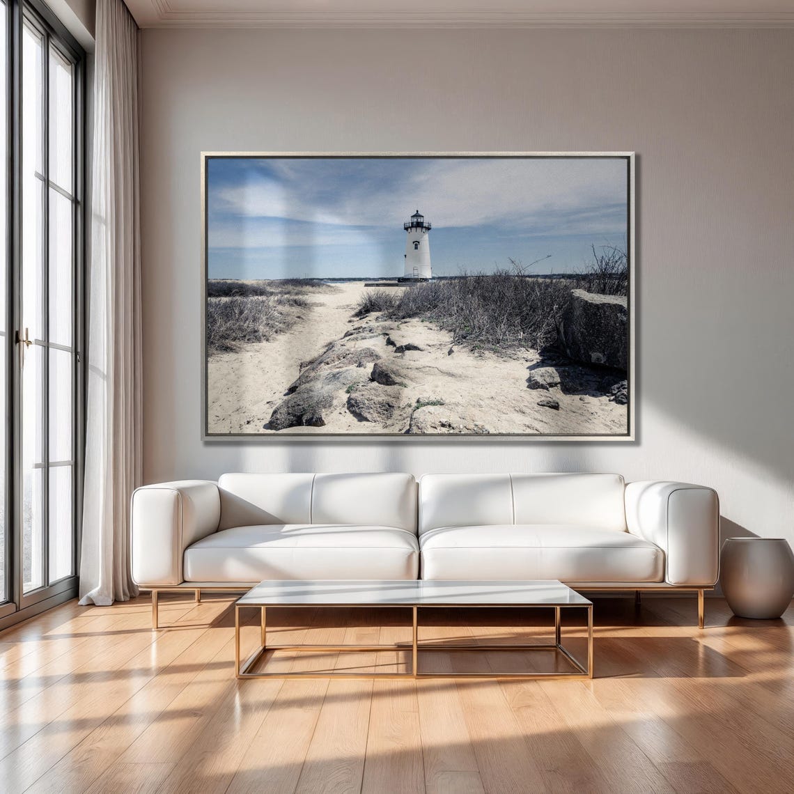 Edgartown Lighthouse Marthas Vineyard Sandy Beach Coastal Poster - Image 4