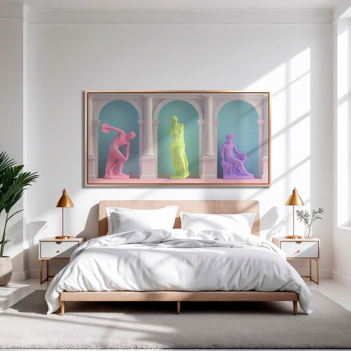 Pastel Greek Statues Pop Art Trio Sculpture Gallery Wall Art - Image 4