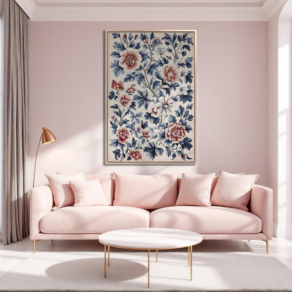 Vintage Chinoiserie Style Peony Blossoms Botanical Art Poster - Image 5