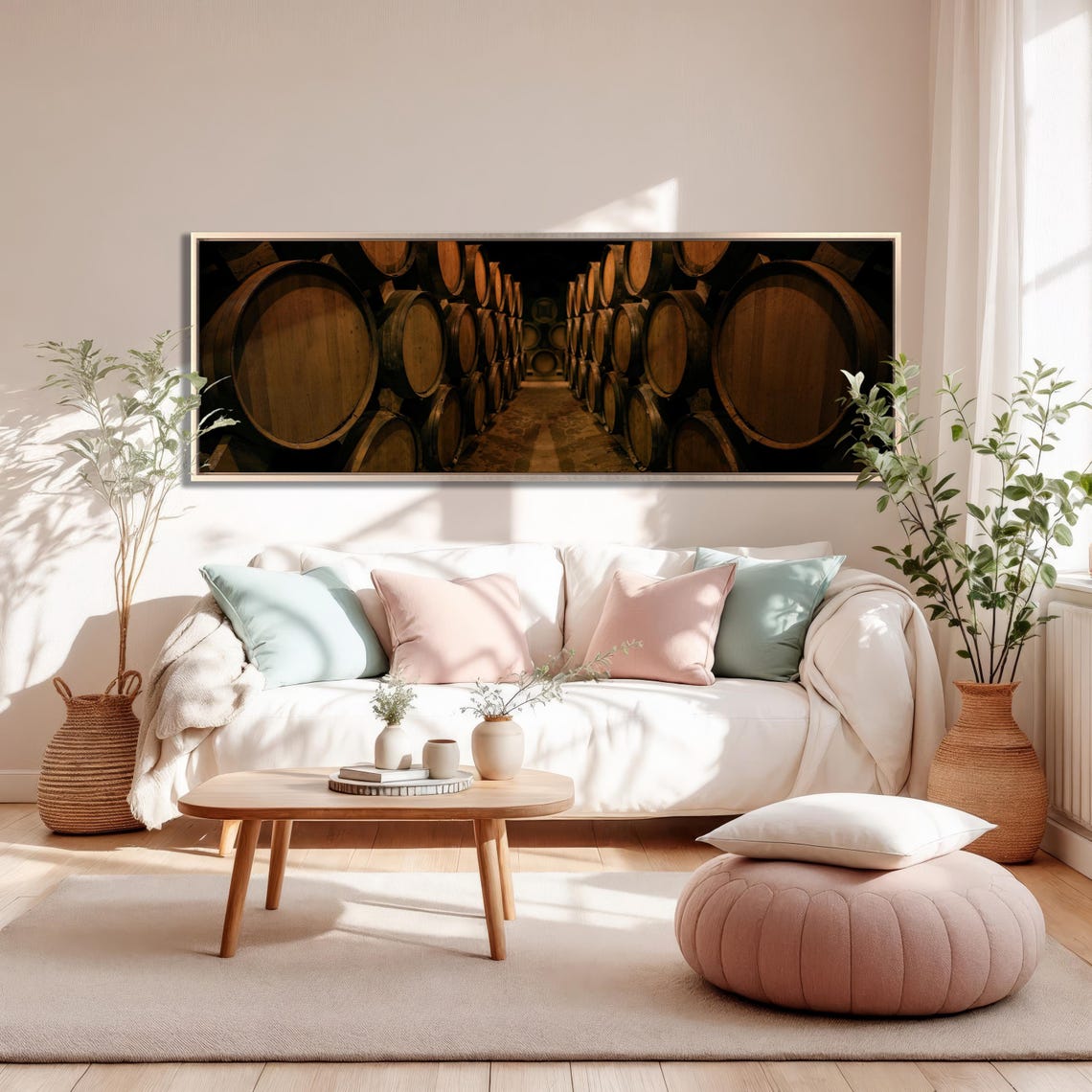 Old Oak Wine Barrel Cellar Vault Rustic Triptych Winery Poster - Image 3