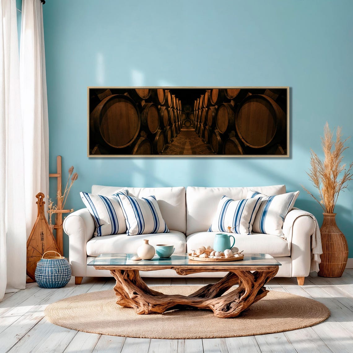Old Oak Wine Barrel Cellar Vault Rustic Triptych Winery Poster - Image 4