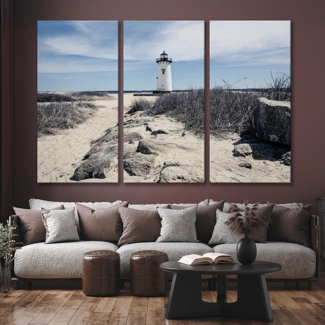 Edgartown Lighthouse Large Wall Art On Marthas Vineyard Print In Massachusetts Wall Art Decor Rugged Atlantic Beaches Decor - Image 6