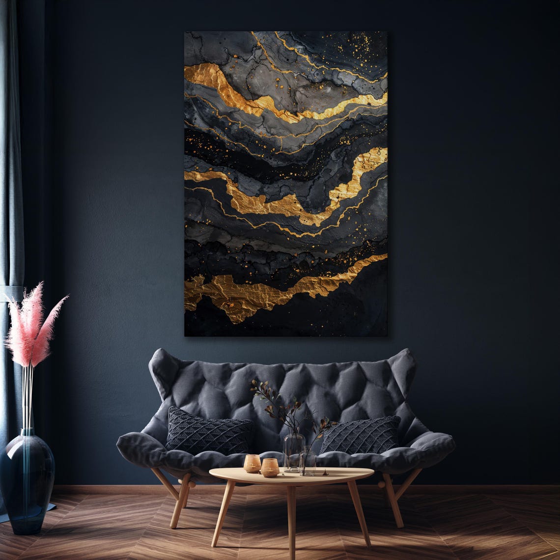 Black And Gold Marble Abstract Luxury Texture Modern Art Poster - Image 5