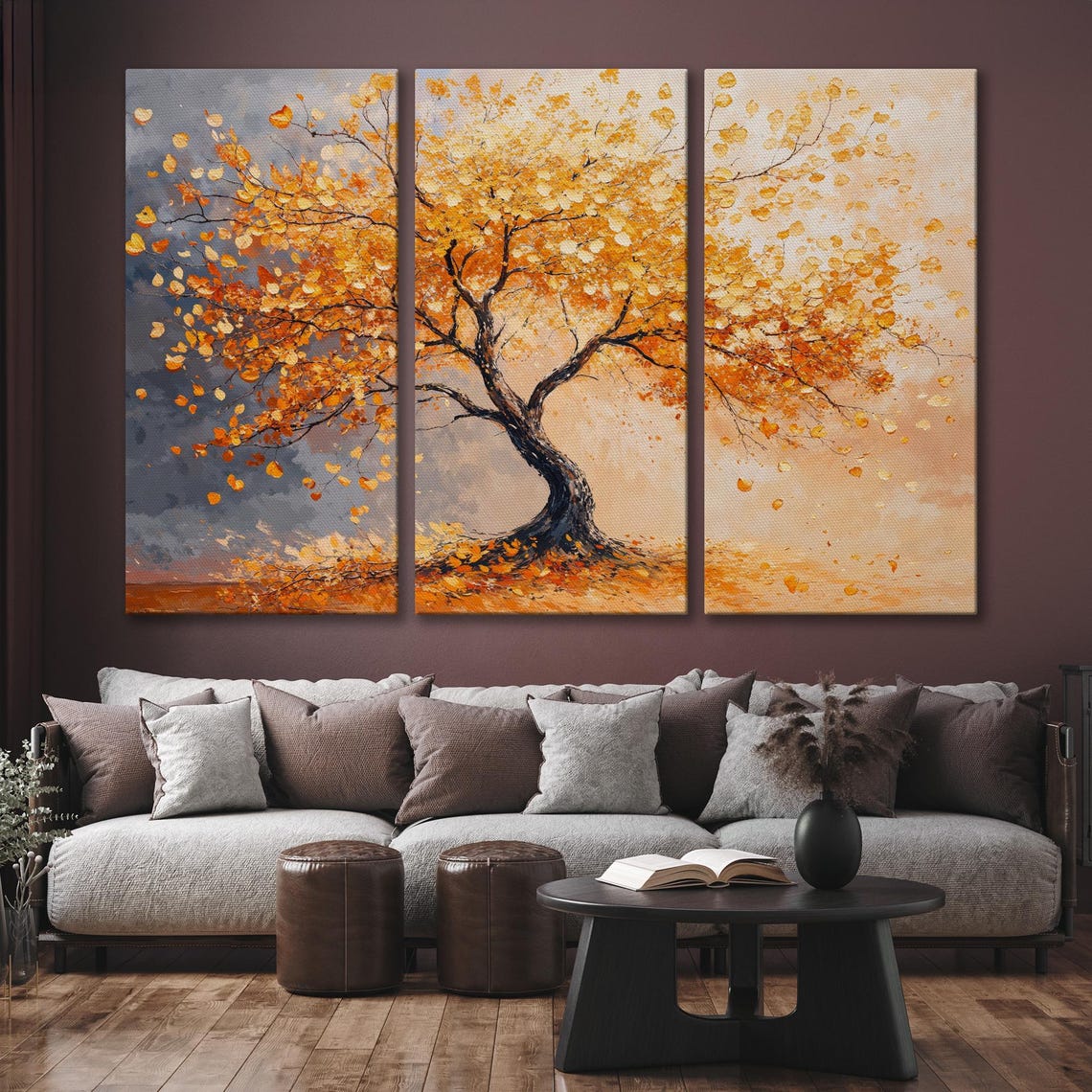 Autumn Tree with Golden Orange Leaves Nature Elegant Art Poster - Image 6