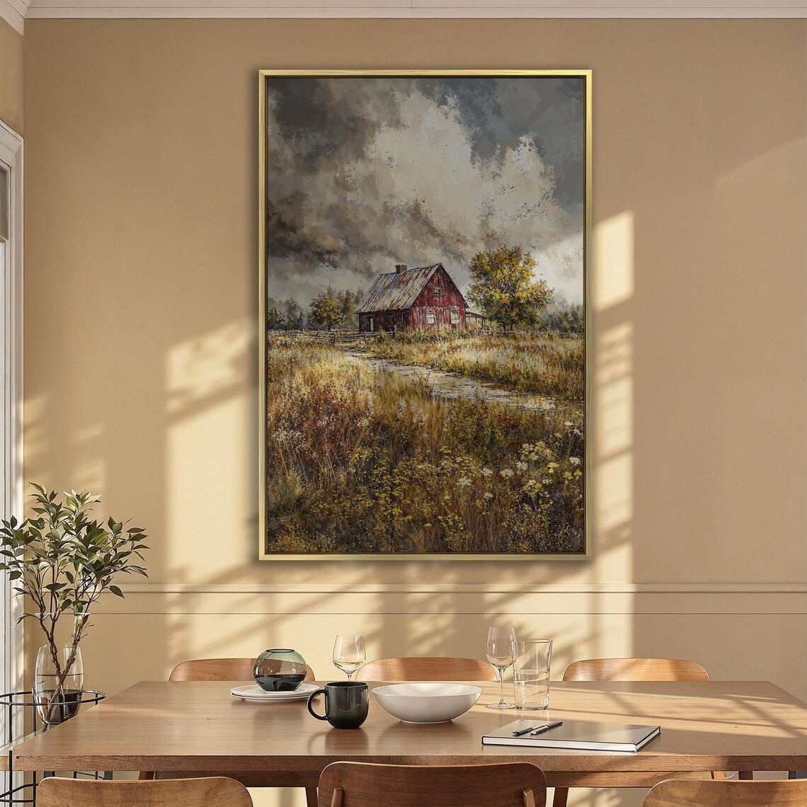 Autumn Countryside Barn Art Print, Rustic Landscape - Image 2