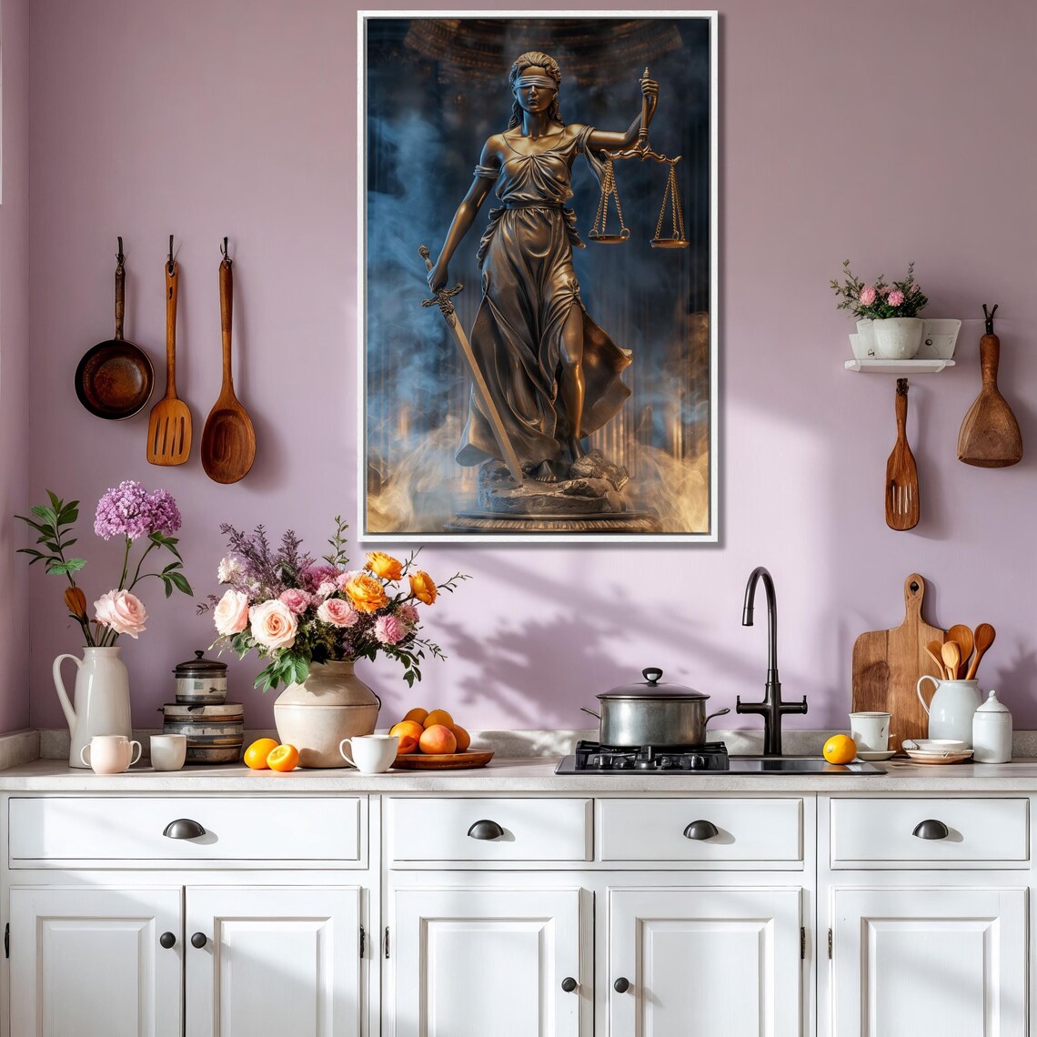 Bronze Lady Justice Statue With Scales And Sword Law Office Poster - Image 2