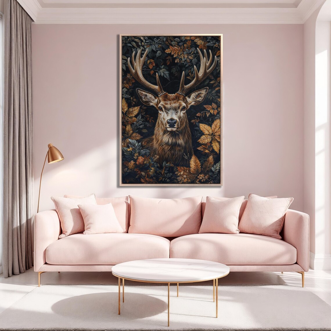 Majestic Stag Portrait Among Autumn Leaves Dark Wildlife Poster - Image 5