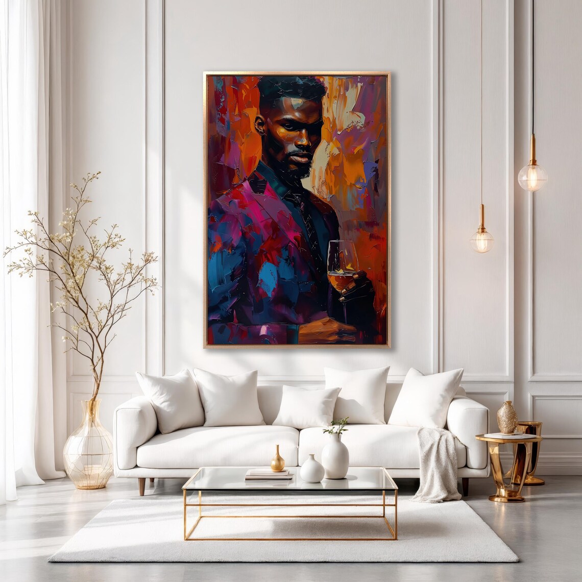 Vibrant Abstract Portrait Of A Gentleman With Wine Glass Poster - Image 5