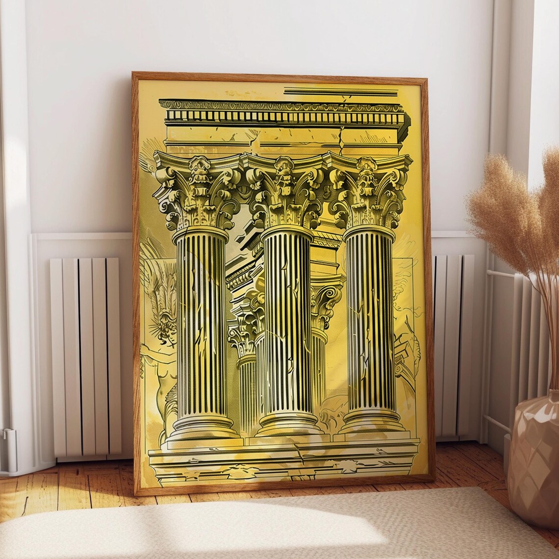 Golden Columns, Classical Greek Architecture Poster