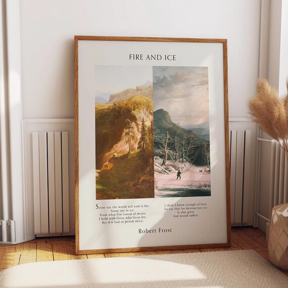 Fire And Ice By Robert Frost, Literary Art Print