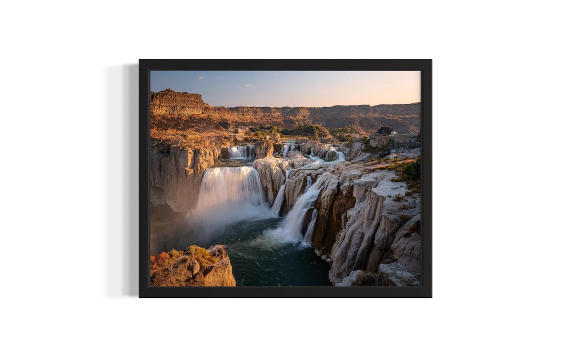 Idaho Shoshone Falls Canyon Golden Hour Waterfall Photo Poster