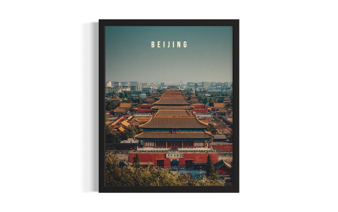 Beijing Forbidden City Palaces China Imperial Travel Vintage Poster
