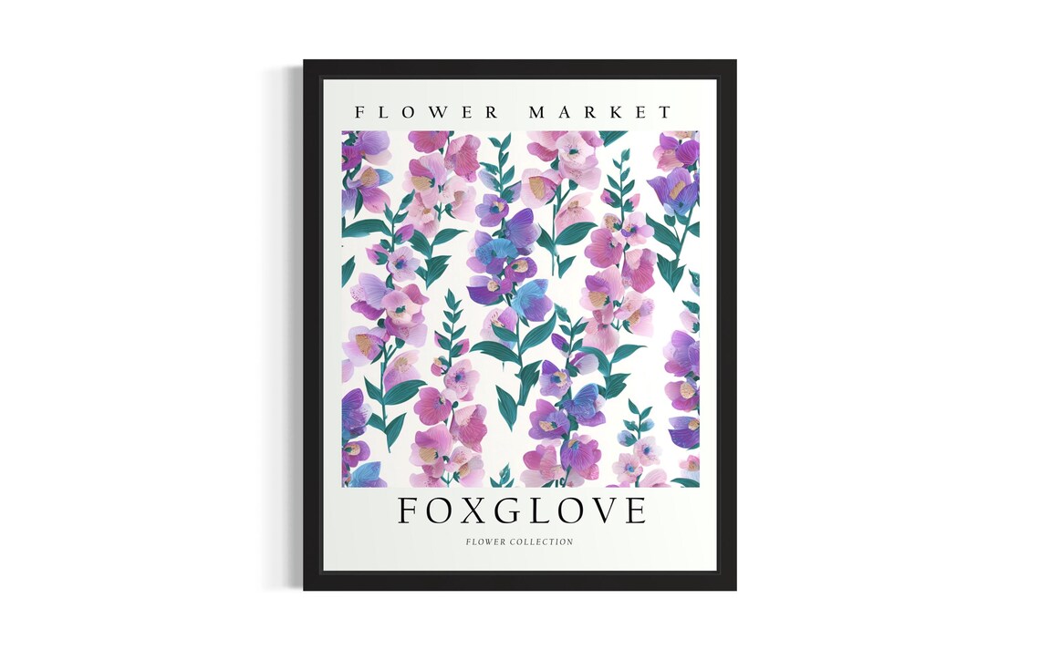 Flower Market Foxglove Bloom Art 3D Paper Flower Collection Poster