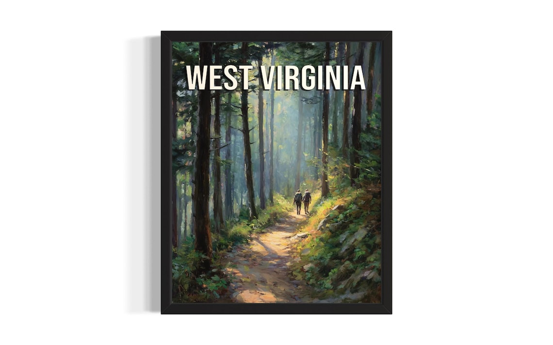West Virginia Monongahela Forest Hiking Trail Misty Woods Poster