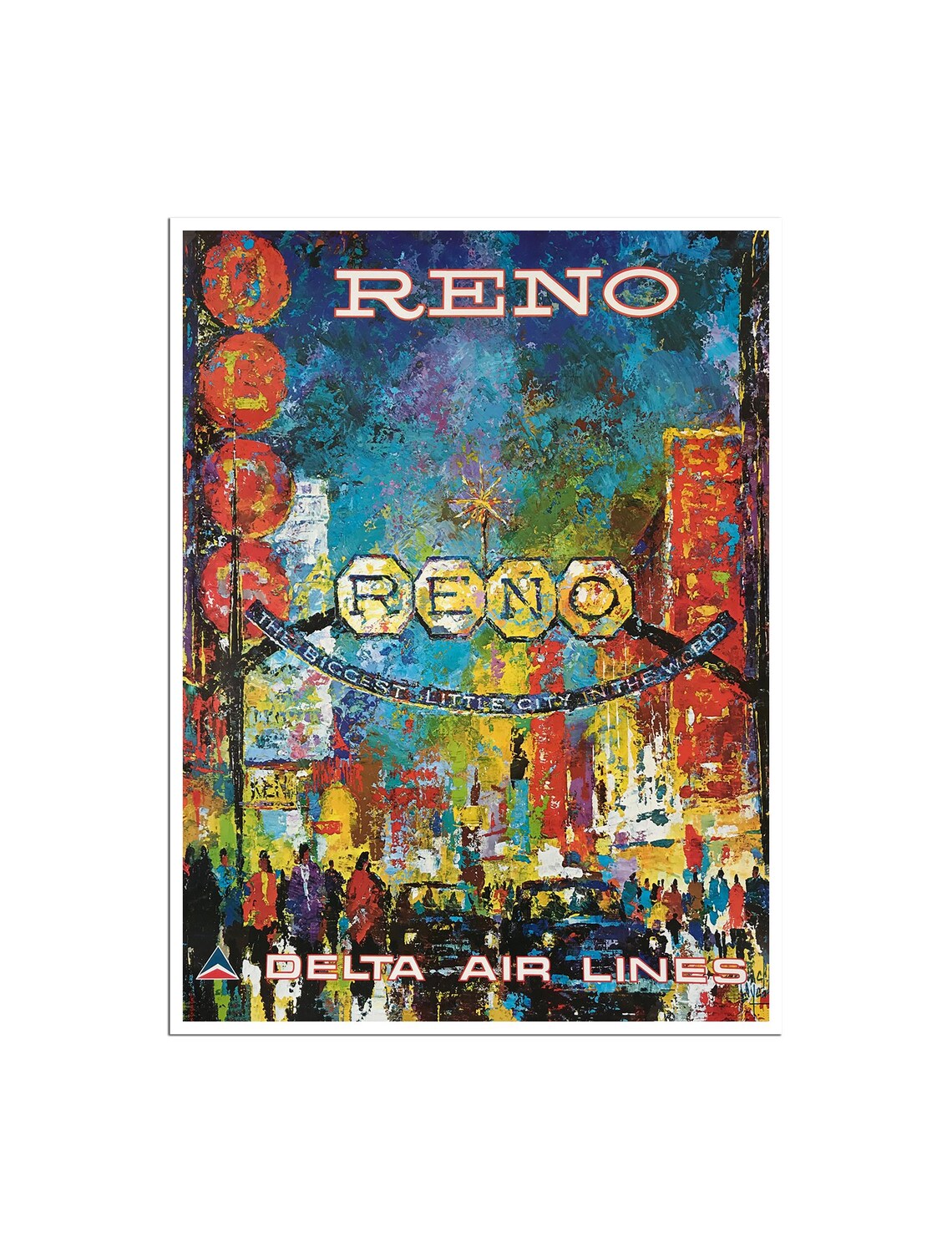 Reno Vintage Travel Poster, Nevada Art Print