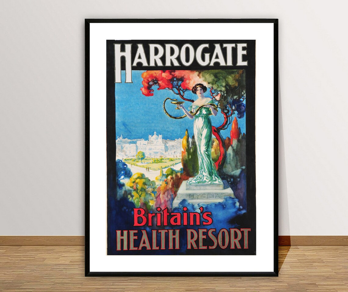 Harrogate Britain's Health Resort Vintage English Travel Poster - Image 3