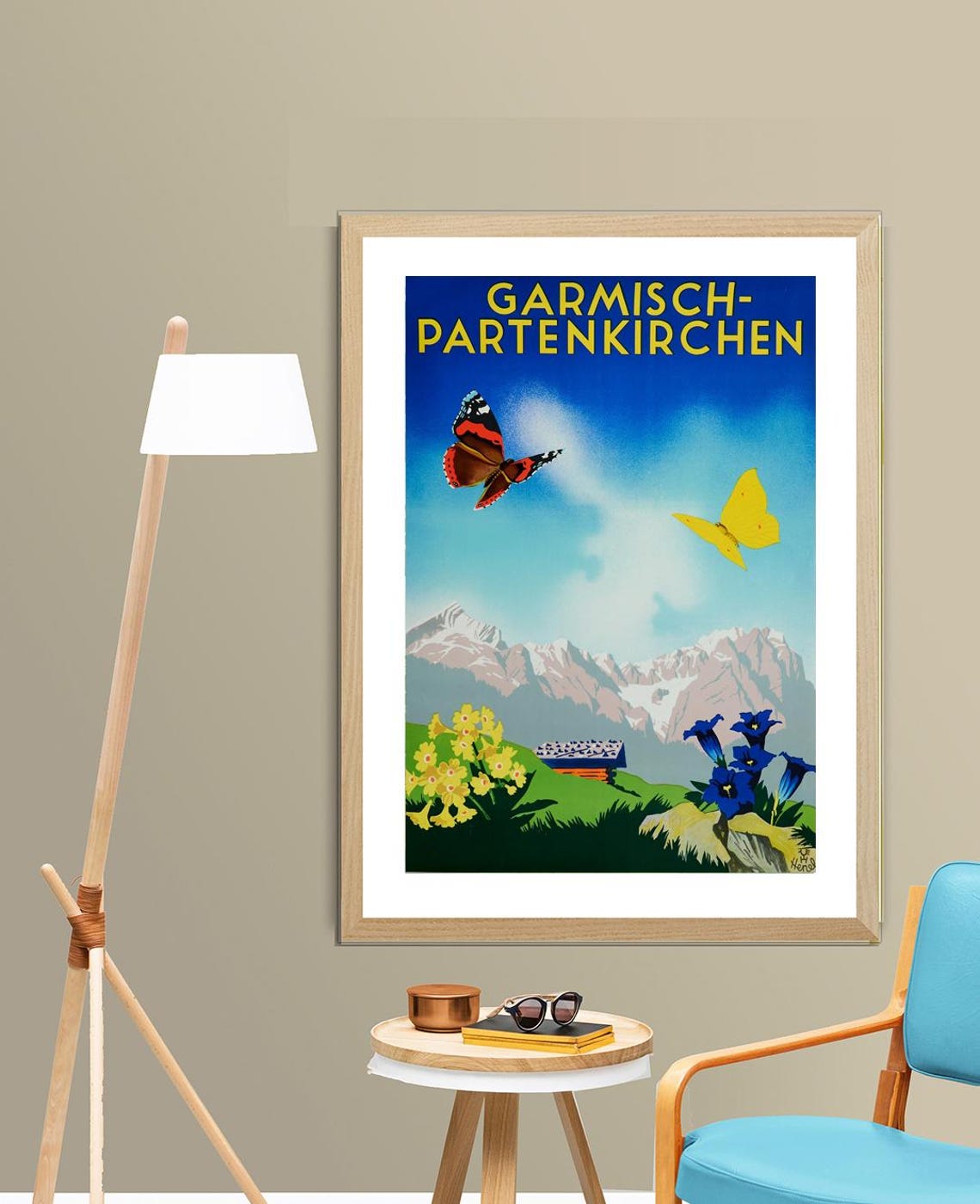 Garmisch Partenkirchen Bavarian Alpine Summer Vintage Travel Poster - Image 3