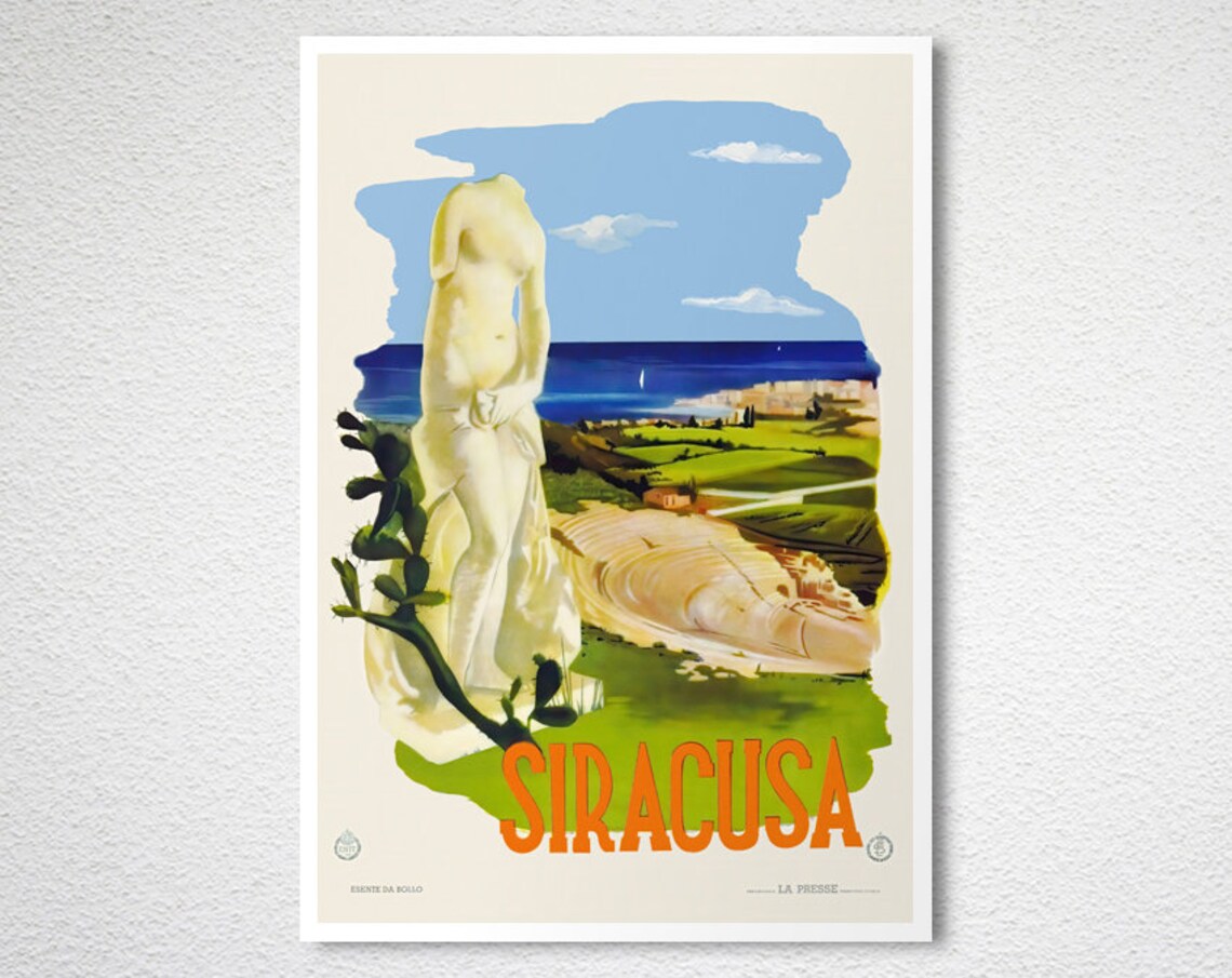 Siracusa Sicily Italy Vintage Travel Poster - Image 2