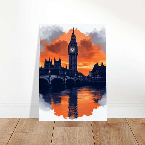 London Sunset Big Ben Canvas Art Iconic Uk Wall Decor Vibrant Cityscape Print Travel Home In Your Choice Of Size