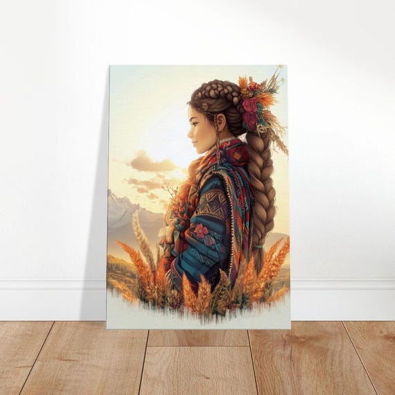 Bohemian Sunset Canvas Art World Cultures Decor Vibrant Aigenerated Portrait Global Heritage Wall