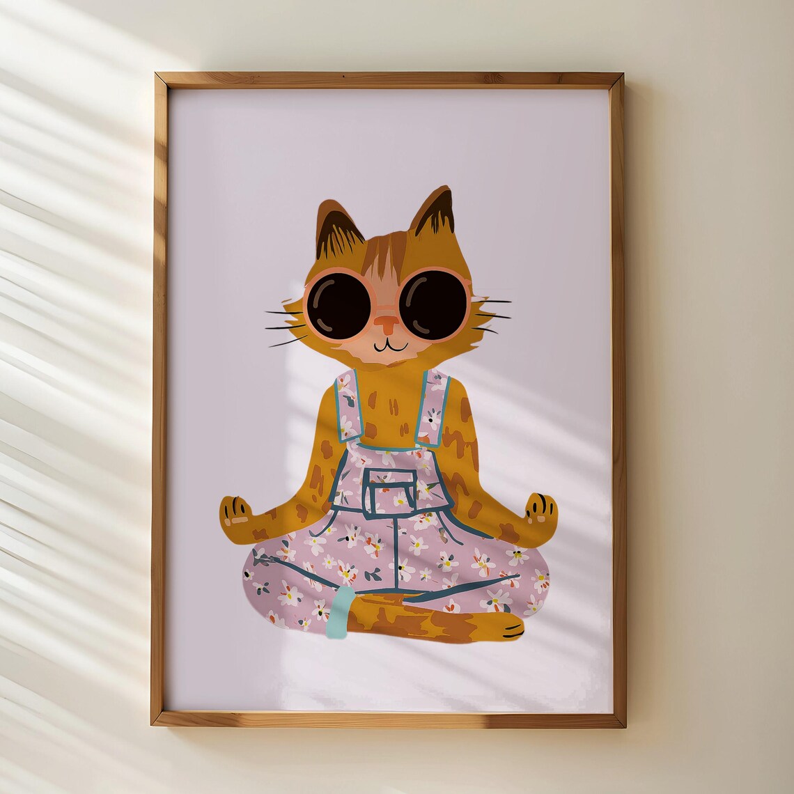 Cute Cat Nursery Animal Print, Whimsical Poster