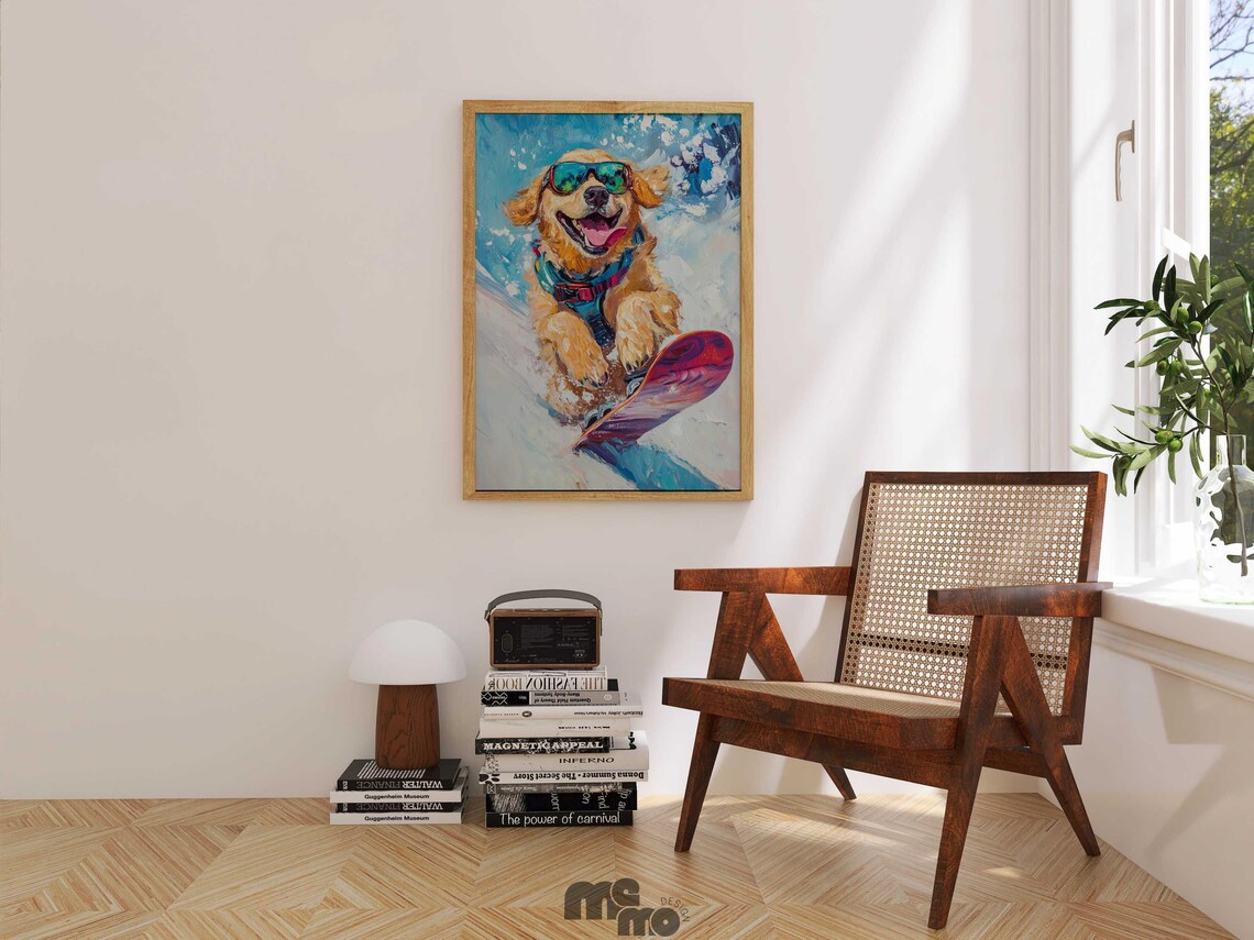 Golden Retriever Dog Bath, Funny Pet Art Print - Image 2